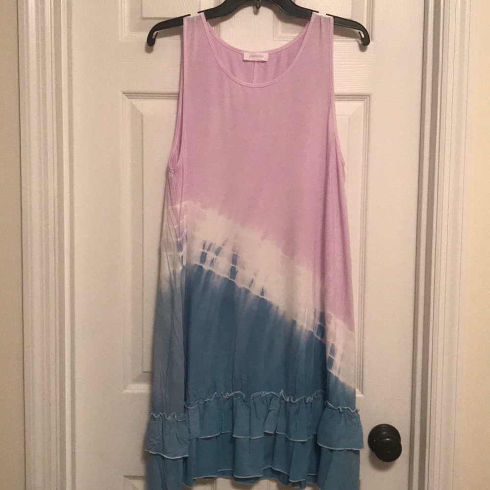NWOT Tie dyed ruffle dress